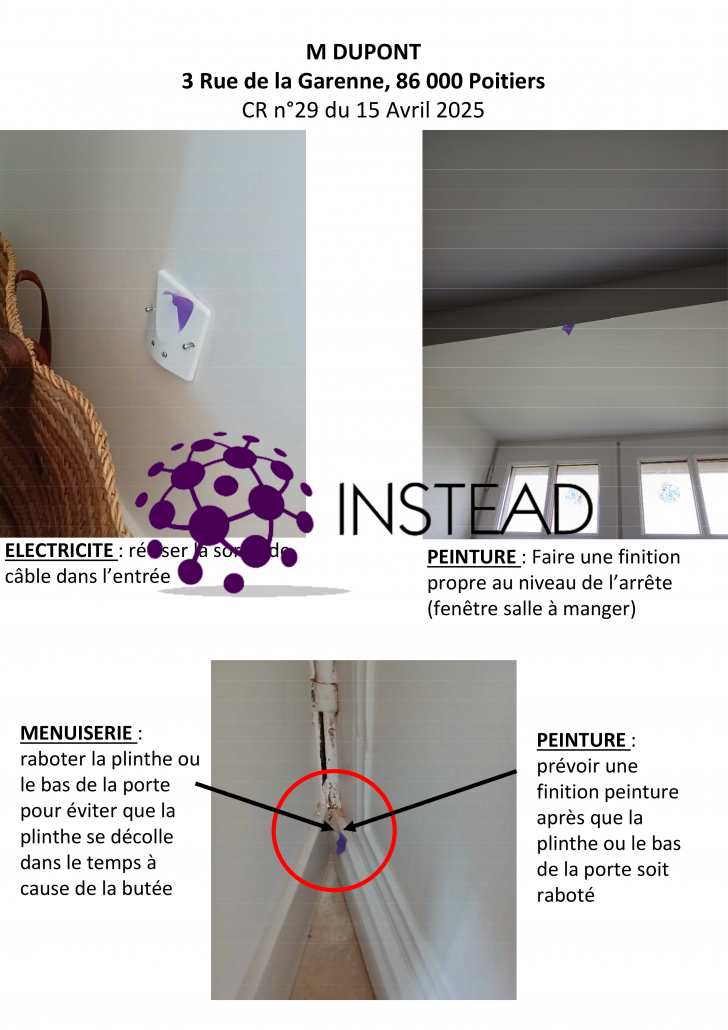 Compte rendu de chantier photos